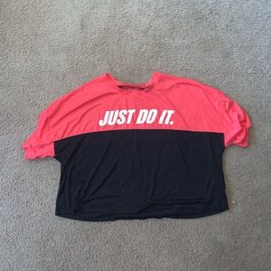 Nike Pink and Black Crop Top
